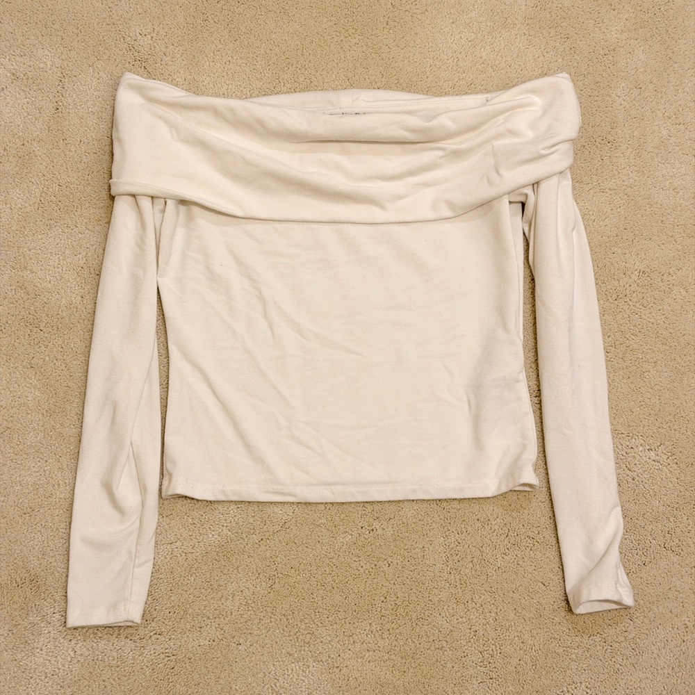 Abercrombie & Fitch Cream Off-Shoulder Blouse